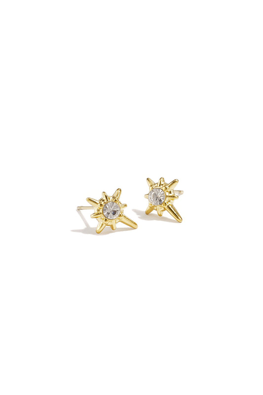 Shooting star earrings with stone detail