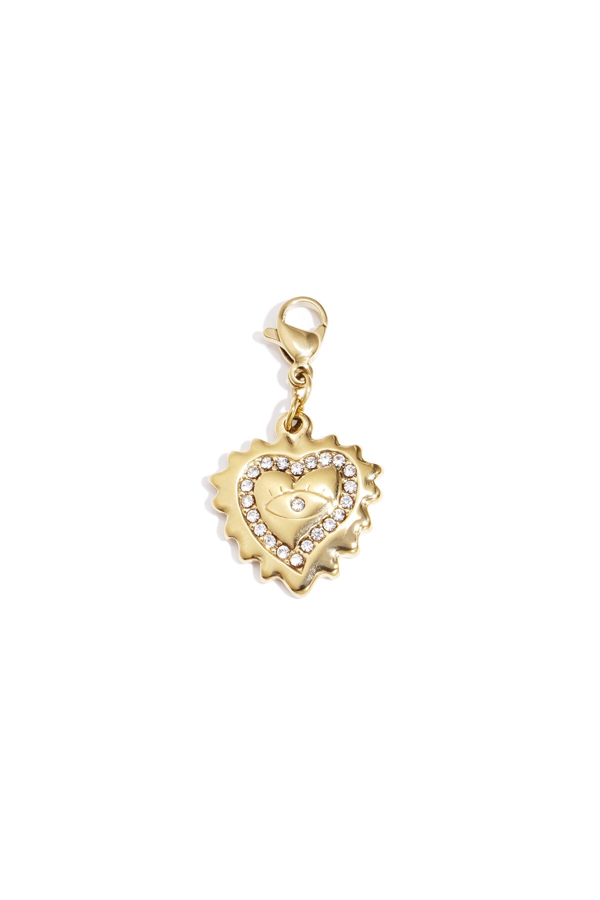 Elegant White & Gold Zircon Heart Necklace