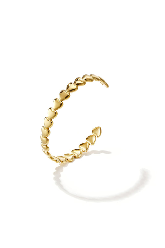 Elegant Gold Heart Cuff Bracelet for Everyday Wear