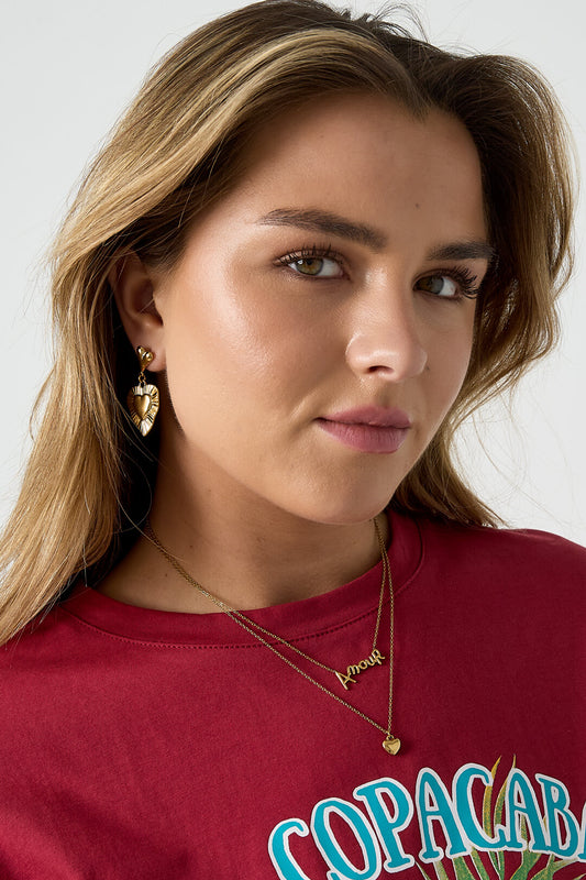 Elegant Multi-Layered Letter & Heart Necklace