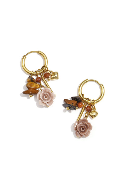 Elegant Red & Coffee Brown Drop Earrings for Winter