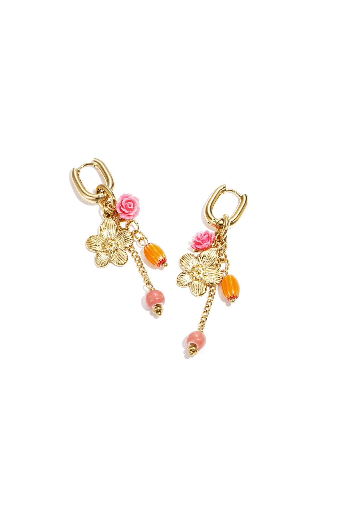 Stainless Steel Dangle Earrings Flower Casual Daily Romantic Series Women's jewelry