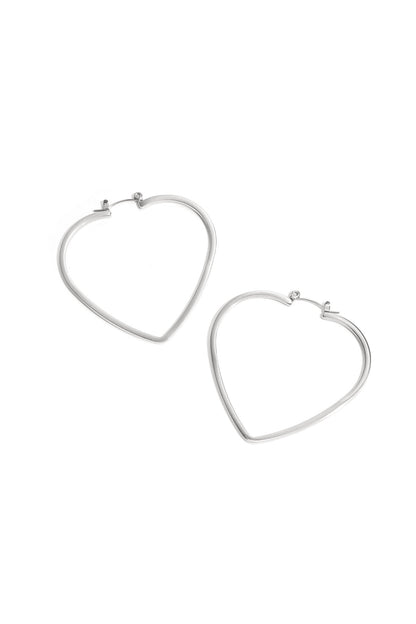 Minimalist heart hoop earrings