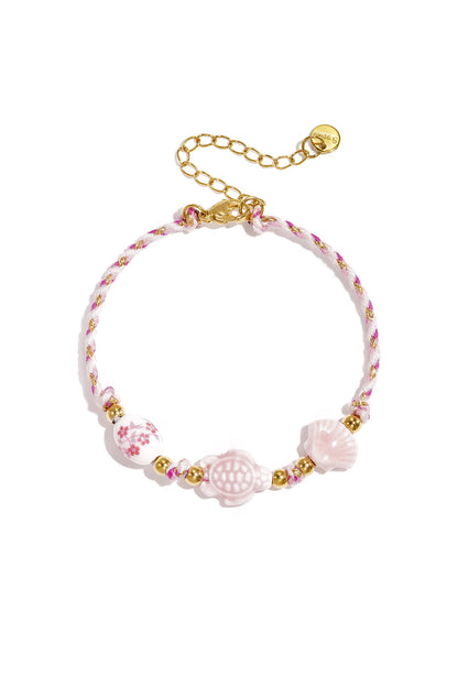 Charming Pink and Green Beaded Bracelet for Summer