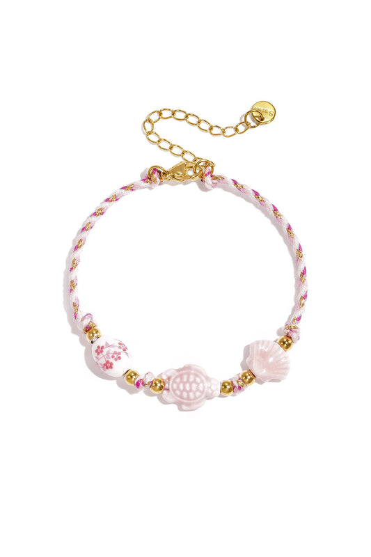 Charming Pink and Green Beaded Bracelet for Summer