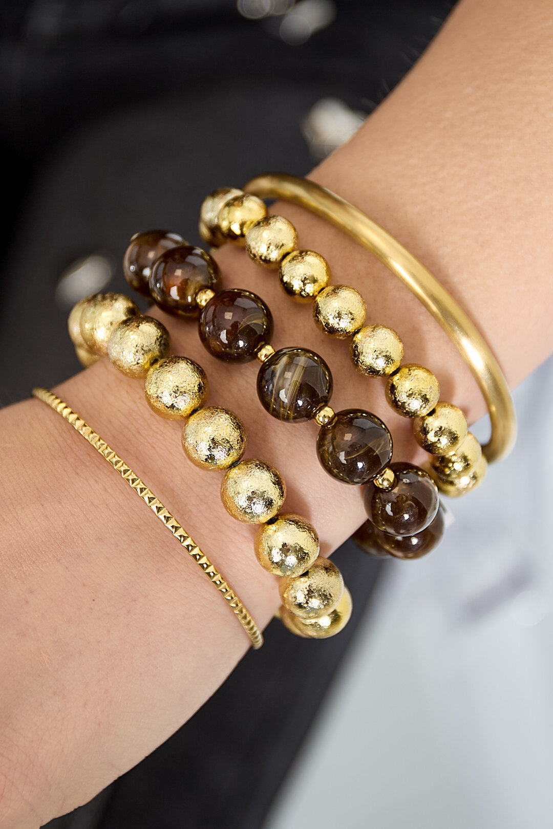 Chic All-Fit Acrylic Beaded Bracelets for Women