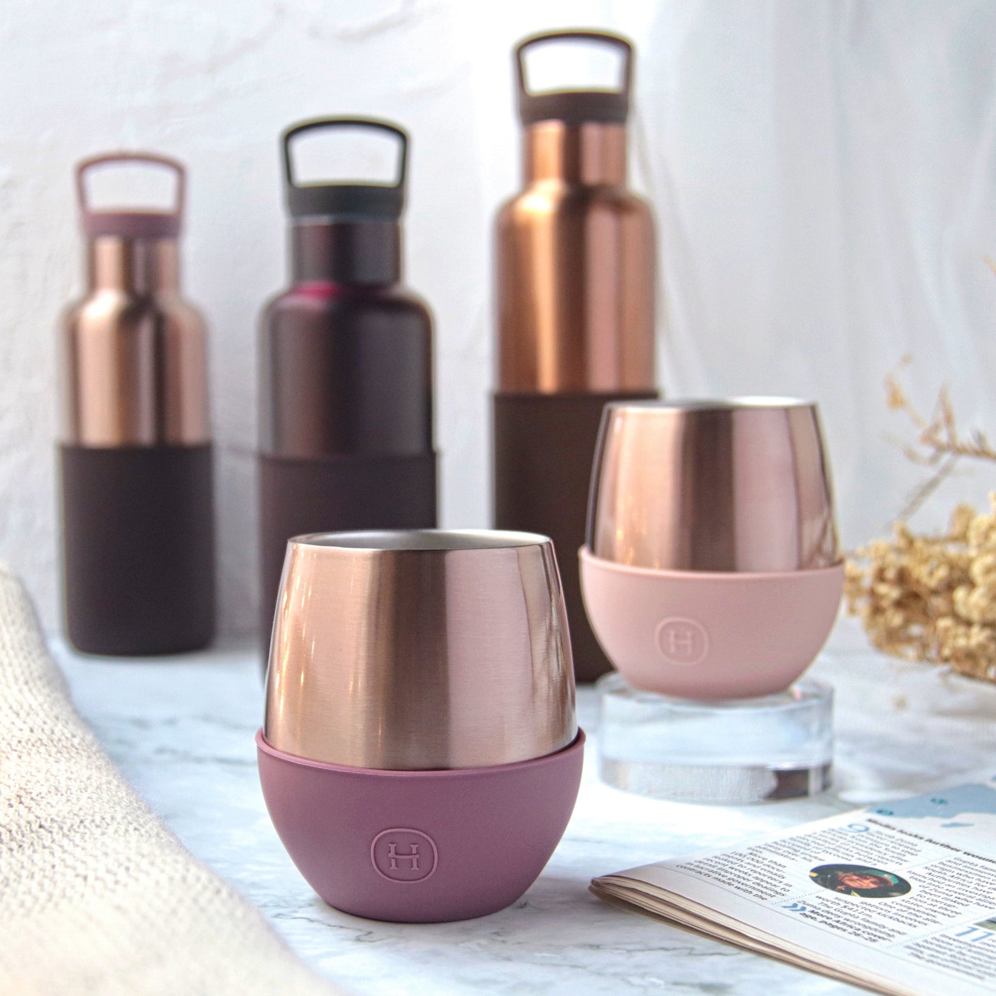 Pink Gold Tumbler-Dusty Rose 8 OZ