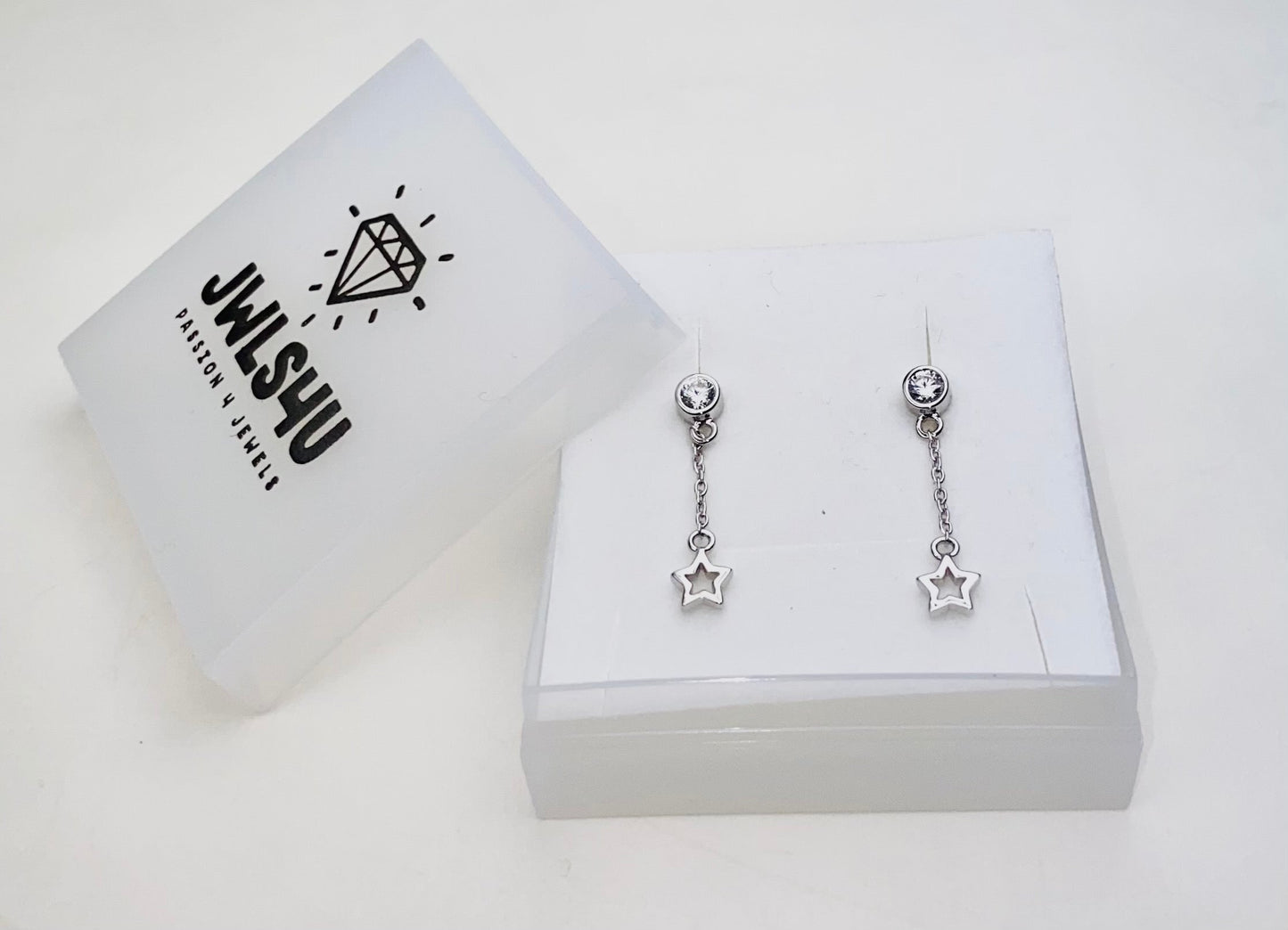 Oorhangers Hart 3D aan Ketting Zilver JE008S-2