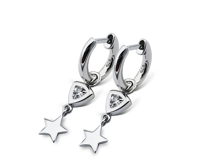 Oorringen Chique met Sterretje Zilver JE017S-0