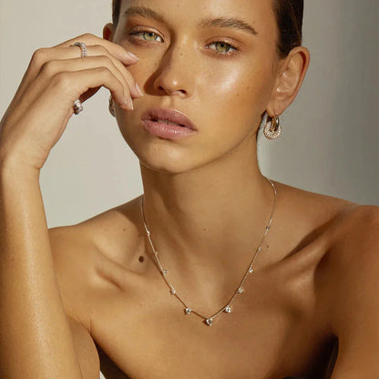 Punk Circle Pendant Shiny Rhinestone Stainless Steel Drop Earrings Bilayer Oval Round Rust Proof Party Zircon Huggie Jewelry New-4