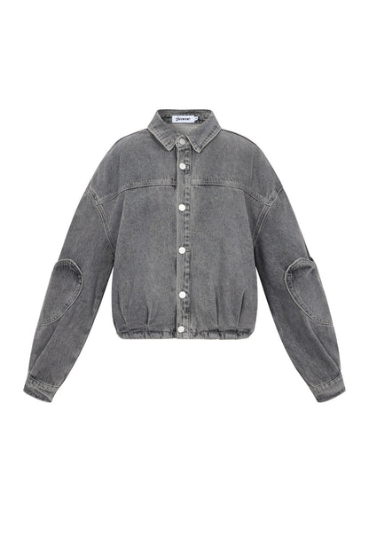 Gimme Grey & Pink Denim Jacket Set for All Fits