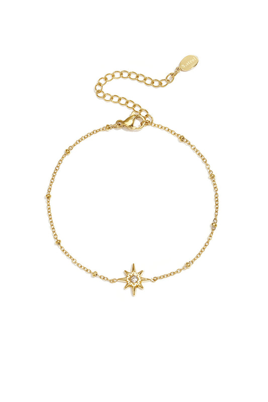 Bracelet with beads and shooting star with stone