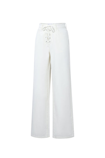 Lace Up Denim Jeans