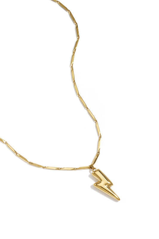 Necklace with striking lightning bolt