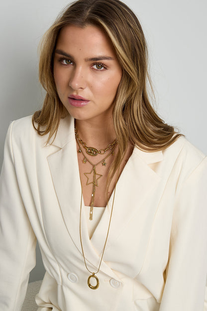 Stylish Gold Color Star Pendant Necklace