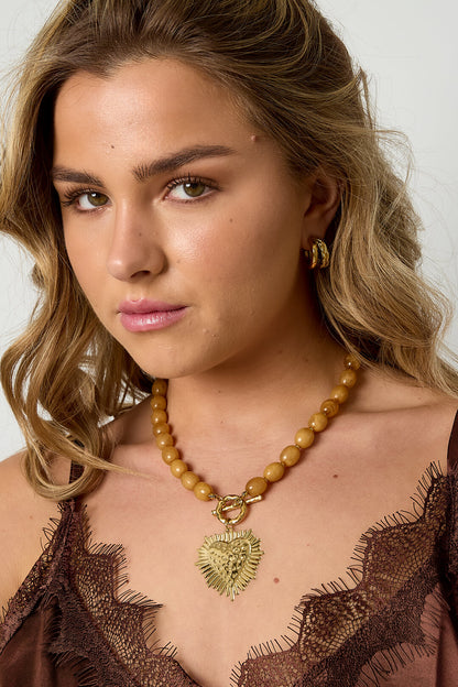 Chic Heart Beaded Necklace for Spring/Summer