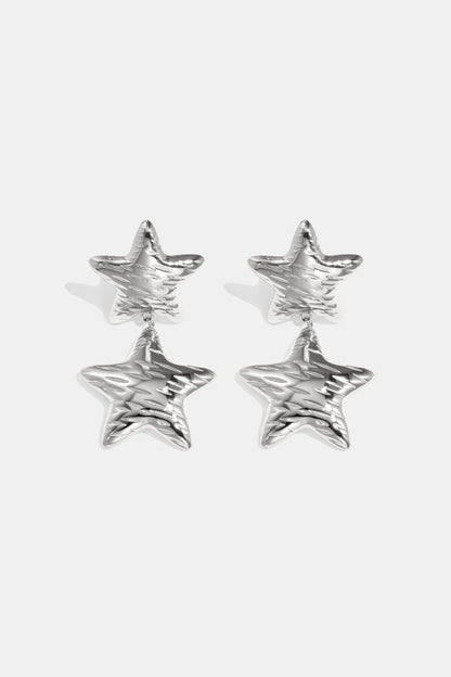 Elegant Star Drop Earrings for Women, Silver & Gold