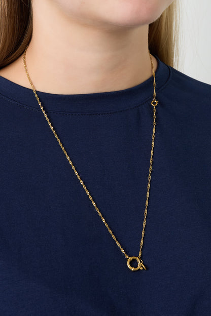 Elegant Gold Color Stainless Steel Chain Necklace for Women