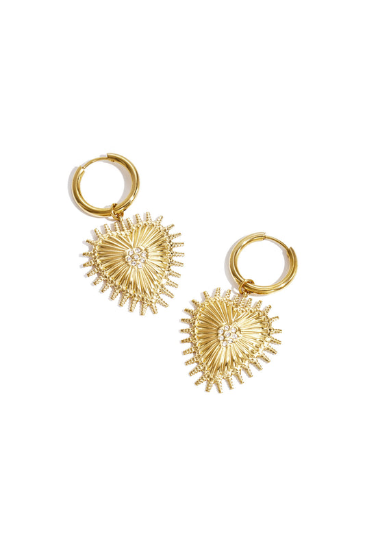 90 NOTES Stainless Steel Drop Earrings Heart