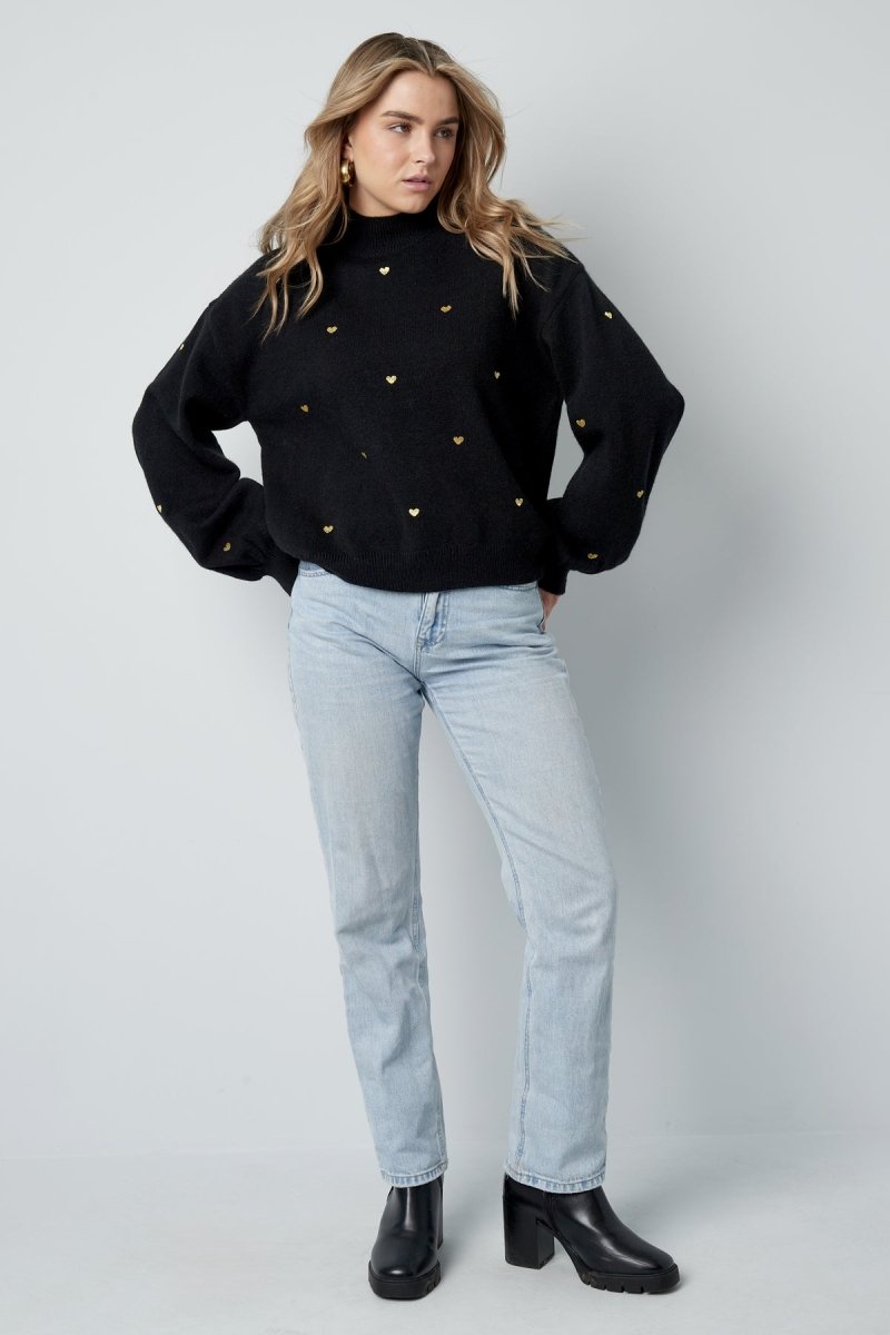 Acrylic Knit Sweater Casual Heart Pattern Fall/Winter - Velaris Femme