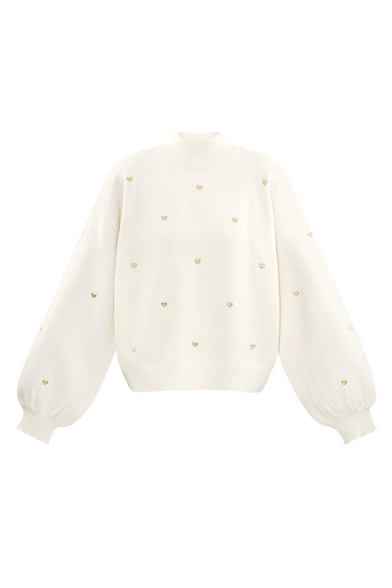 Acrylic Knit Sweater Casual Heart Pattern Fall/Winter - Velaris Femme