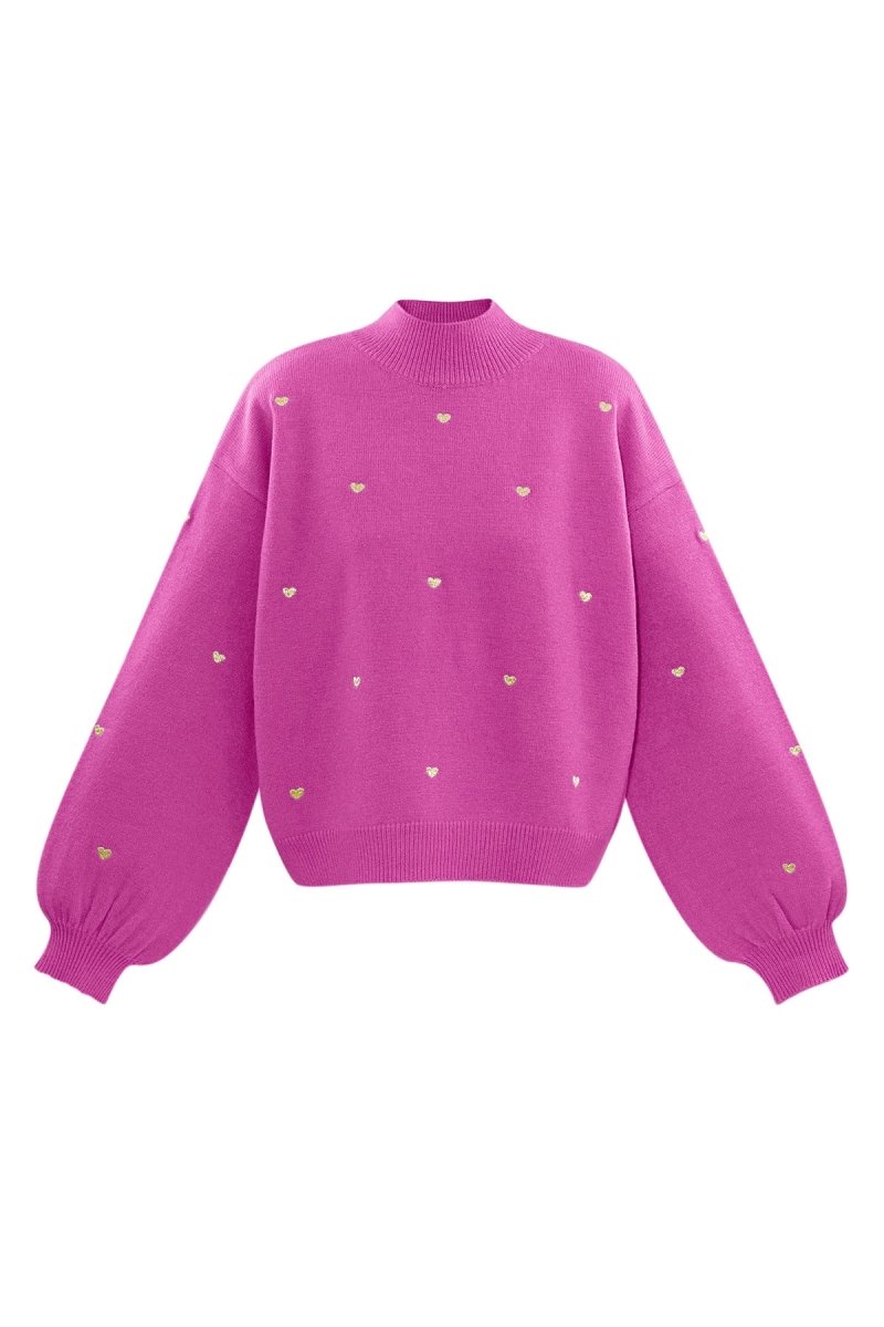 Acrylic Knit Sweater Casual Heart Pattern Fall/Winter - Velaris Femme