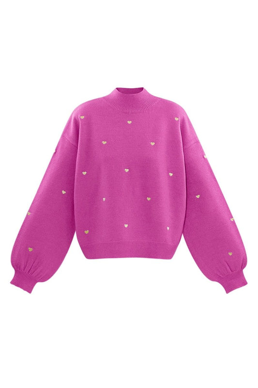 Acrylic Knit Sweater Casual Heart Pattern Fall/Winter - Velaris Femme