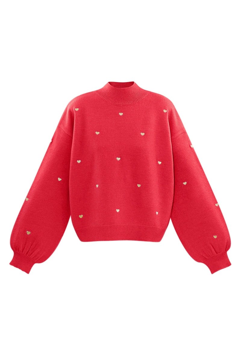 Acrylic Knit Sweater Casual Heart Pattern Fall/Winter - Velaris Femme