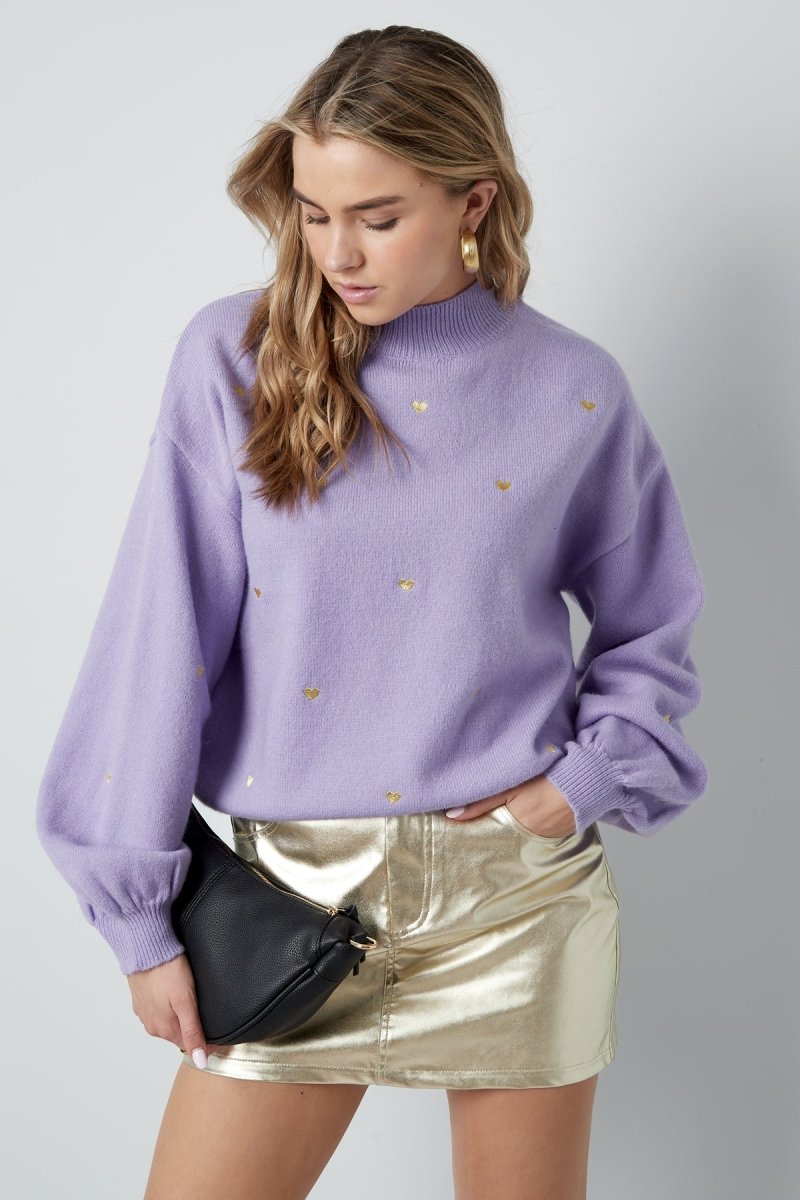 Acrylic Knit Sweater Casual Heart Pattern Fall/Winter - Velaris Femme