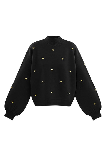 Acrylic Knit Sweater Casual Heart Pattern Fall/Winter - Velaris Femme