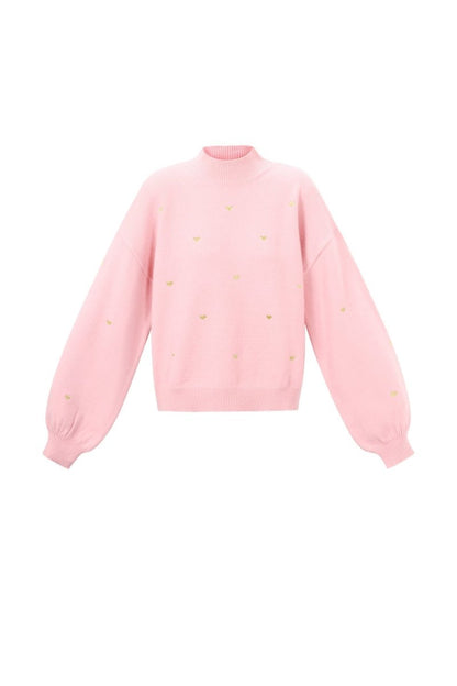Acrylic Knit Sweater Casual Heart Pattern Fall/Winter - Velaris Femme