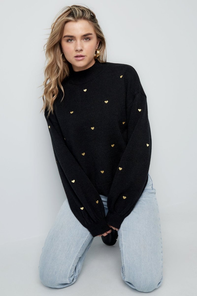 Acrylic Knit Sweater Casual Heart Pattern Fall/Winter - Velaris Femme
