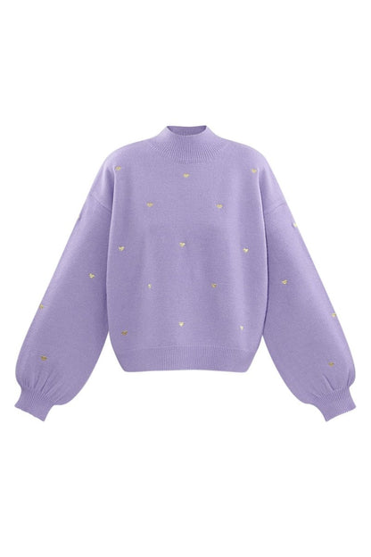 Acrylic Knit Sweater Casual Heart Pattern Fall/Winter - Velaris Femme