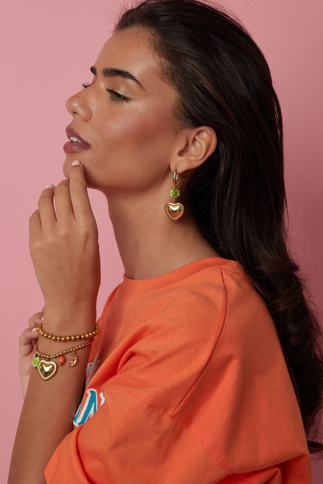 Elegant Gold Heart Dangle Earrings for Women