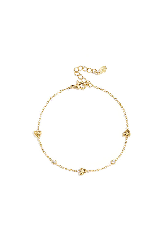 Bracelet with filled hearts
