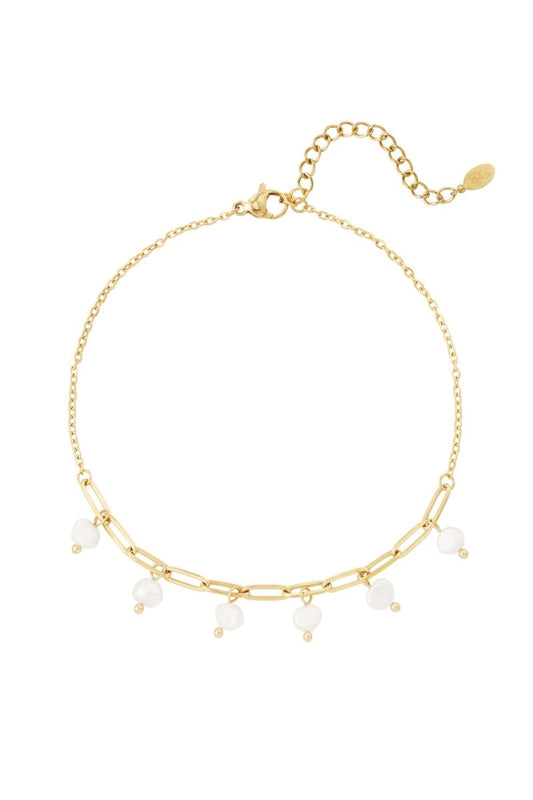 anklet links with pearls - Velaris Femme