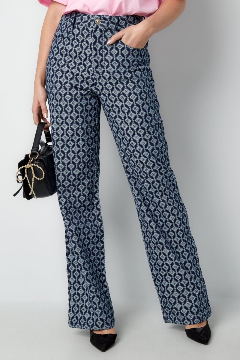 Aria Geometric Trousers - Velaris Femme