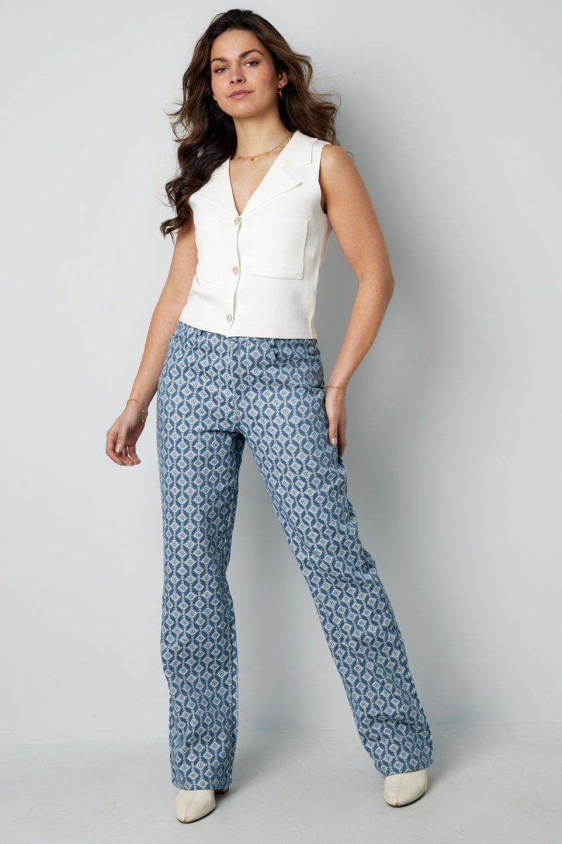 Aria Geometric Trousers - Velaris Femme