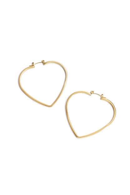 Minimalist heart hoop earrings