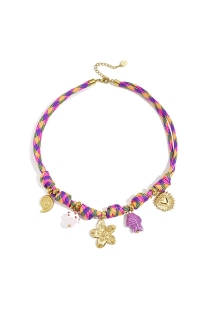 Elegant Purple Braided Necklace for Women - Spring/Summer Essential