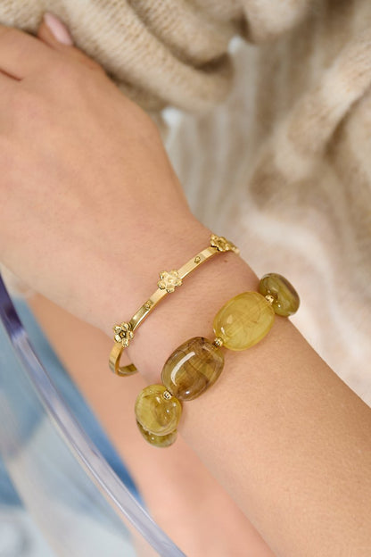 Bangle with floral details - Velaris Femme