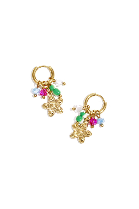 Stainless Steel Drop Earrings Flower Casual Daily Romantic Series Women's jewelry