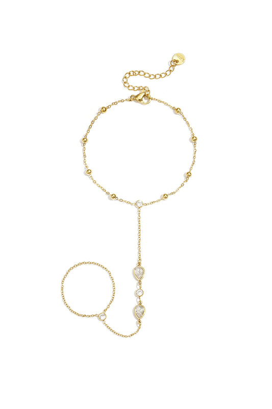 Handchain with drop-shaped statement stones