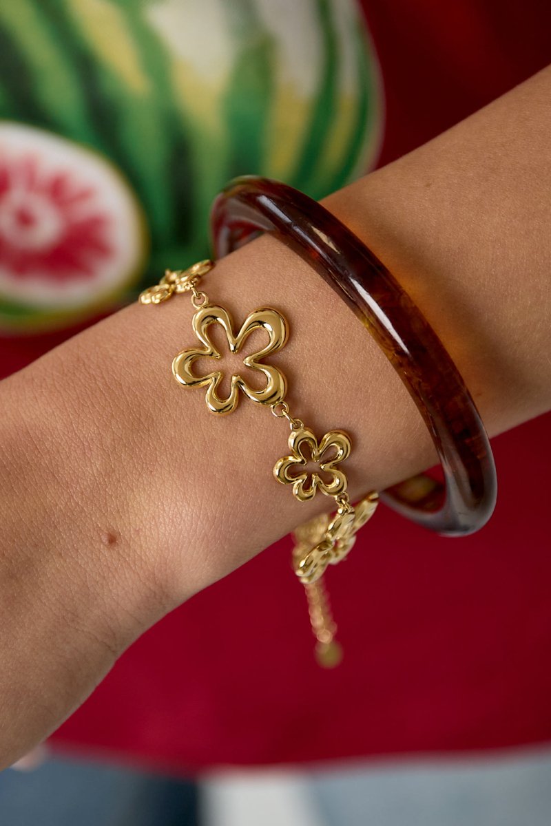 Bracelet with coral - shaped playful flowers in varying sizes - Velaris Femme
