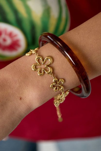 Bracelet with coral - shaped playful flowers in varying sizes - Velaris Femme