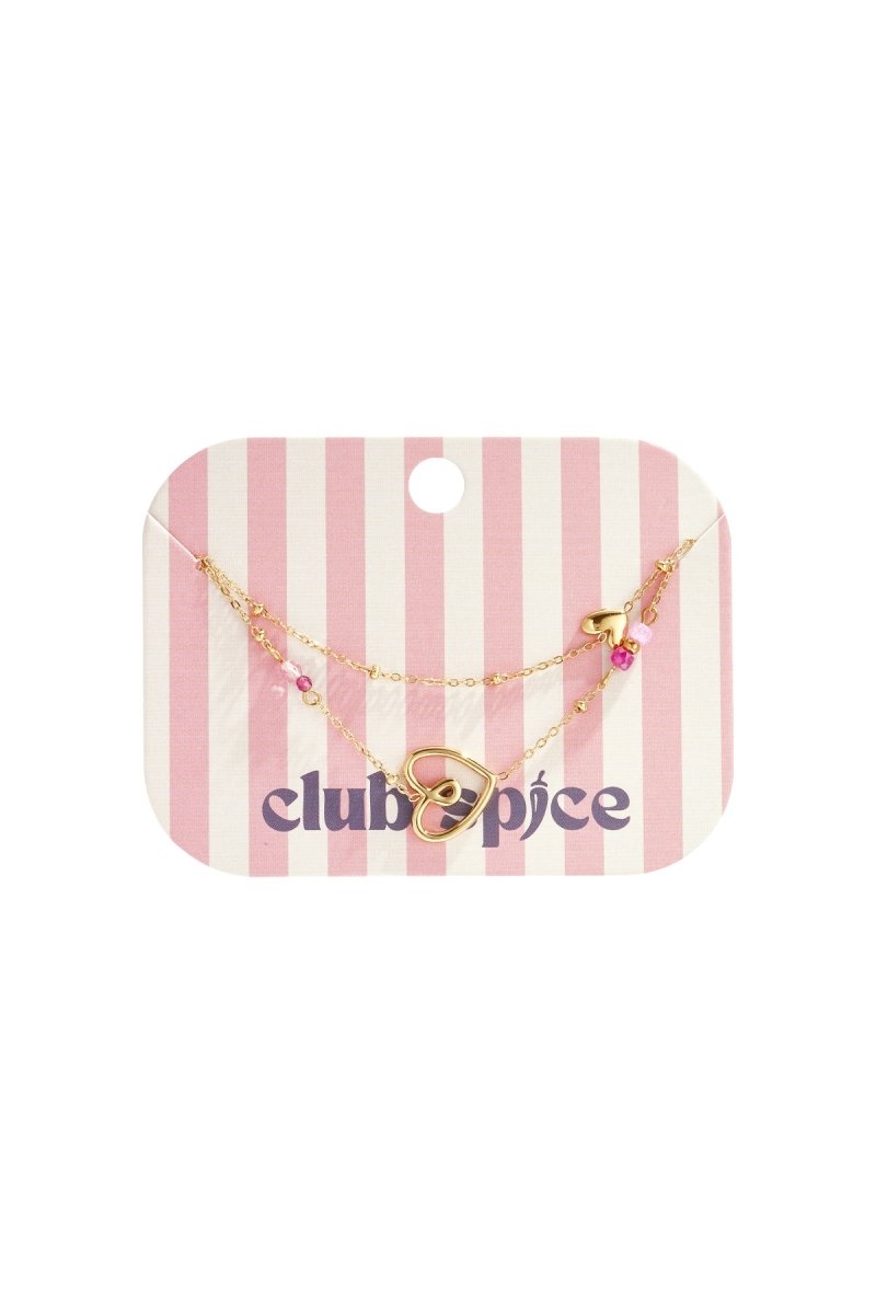 Bracelet with playful heart, beads and pearl - Velaris Femme