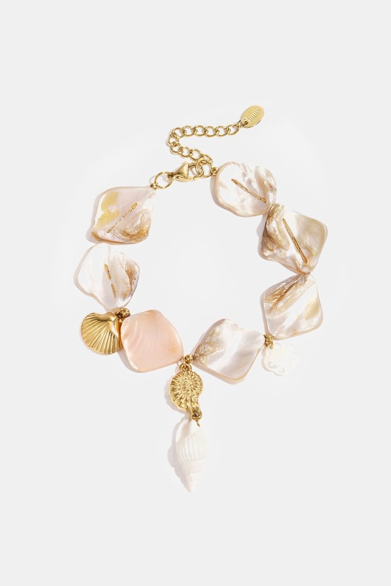 Bracelet with shells and sea charms beige - Velaris Femme