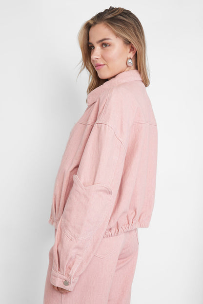 Gimme Grey & Pink Denim Jacket Set for All Fits