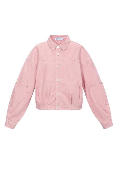 Gimme Grey & Pink Denim Jacket Set for All Fits