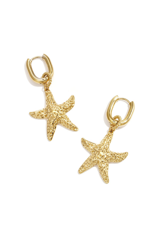 Squoval earrings with starfish pendant